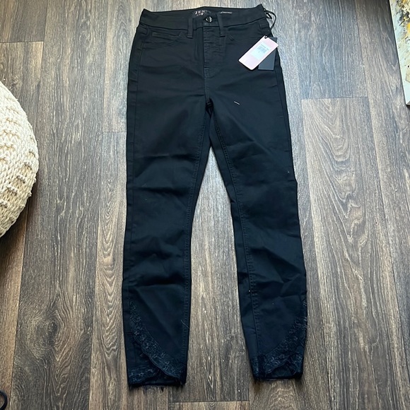 Jen 7 High Waist Ankle Skinny Jean with Lace - Picture 1 of 6